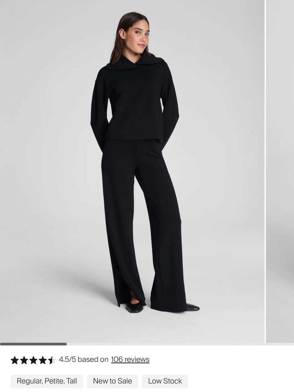 SPANX Air Essentials Zero Waistband Wide-Leg Pants Very Black